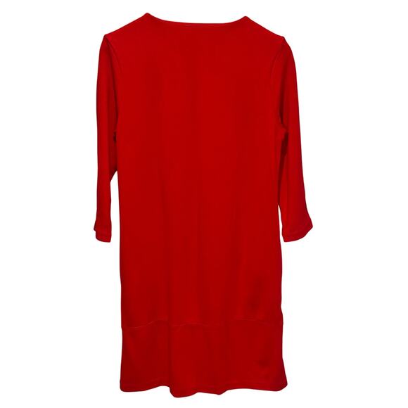 J. Jill Ponte Red Knee Length Shift Dress - size Medium - Picture 2 of 6